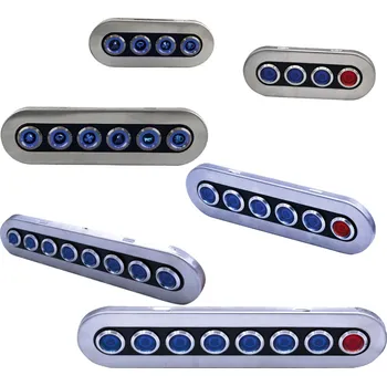 vypínač NUTICHE Nerezový tlačítkový LED panel IP66 Varianta: 4x ON-OFF modrá