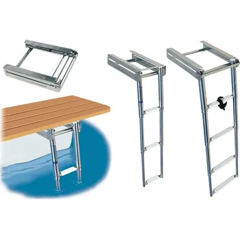 Žebřík NUTICHE Teleskopický nerezový žebřík S/S Délka cm: 90 cm, Počet příček: 3