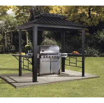 Zahradní altán Hliníkový pavilon Messina BBQ HxŠxV 179x292x262 cm
