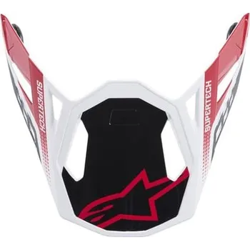 Helma na motorku kšilt pro přilby SUPERTECH S-M8 TRIPLE, ALPINESTARS (červená/černá/bílá lesklá) 8981419-1180-TU