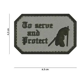Nášivka Gumová nášivka 101 Inc nápis To Serve and Protect - šedá