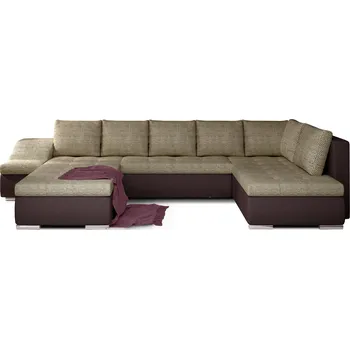 Sedací souprava Rozkládací rohová sedačka TORONTO U cappucino / hnědá