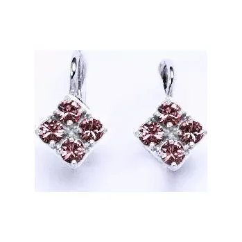 Náušnice Stříbrné náušnice Swarovski rose - NK1324 (Stříbrné náušnice Swarovski krystaly)