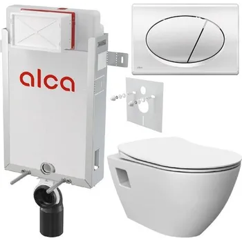 Alcadrain Set modulu k zazdění, EBS WC Urban, sedátka a tlačítka M71, chrom lesk