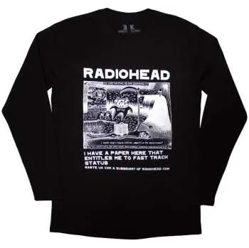 Zahraniční hudba Merch Radiohead: Radiohead Unisex Long Sleeve T-shirt: Ice Caps (black) (large) L