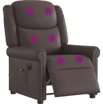 vidaXL Elektrické masážní polohovací křeslo lesklé hnědé umělá kůže