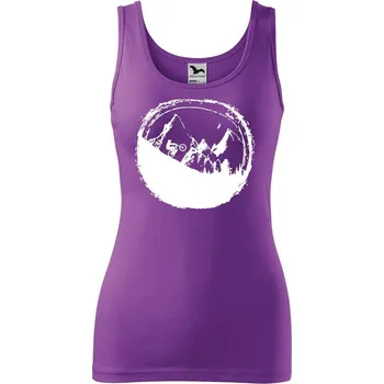 DOBRÝ TRIKO Dámské tílko s potiskem - Hory a kolo Velikost: 2XL, Barva: Fialová