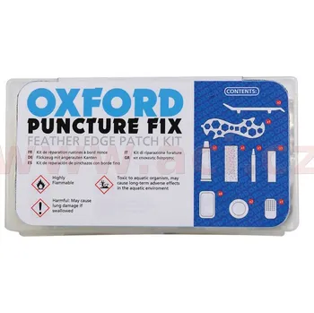 Autolékárnička opravná sada se záplatami pro cyklo pneu, mopedy a malé moto vč. přípravků, OXFORD CK102