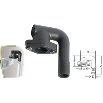 Palivová nádrž NUTICHE 90° sifon pro ventilační otvory nádrže