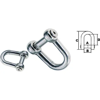 Člun NUTICHE Nerezový kovaný D šekl se skrytým čepem Varianta: čep - 6 mm