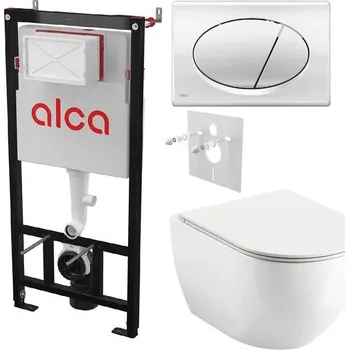 Alcadrain Set modulu do sádrokartonu, EBS WC Urban City, sedátka a tlačítka M71, chrom lesk