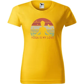 Dámské oblečení DOBRÝ TRIKO Dámské tričko Yoga is my love Barva: Žlutá, Velikost: XL