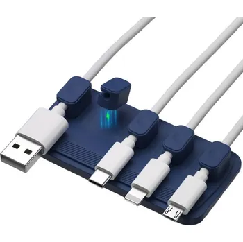 kabelová chránička Nalepovací magnetický organizér kabelů - tmavě modrý