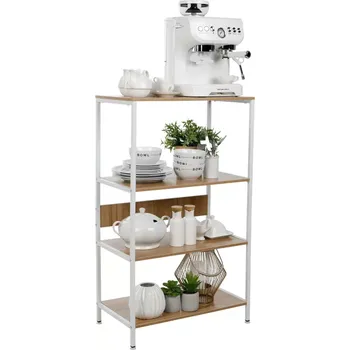 regál 4-policový regál SALVE - bílá/dub sonoma - SLEVA 3% s kodem radost25