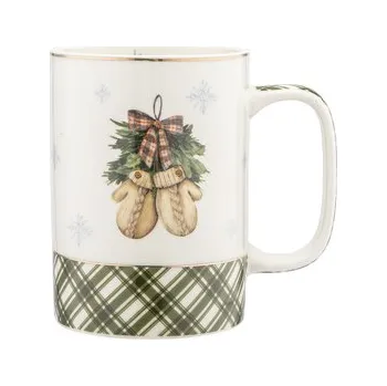 ŚWIĄTECZNE DRZEWKO KUBEK PROSTY NBC 380 ML DEK. WIANEK RĘKAWICZKI