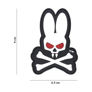 Nášivka Gumová nášivka 101 Inc Skull Bunny - bílá