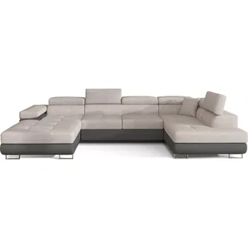 Sedací souprava Rohová rozkládací sedací souprava RODRIGO 345 cm Soro 83/Soft 29 šedá pravá