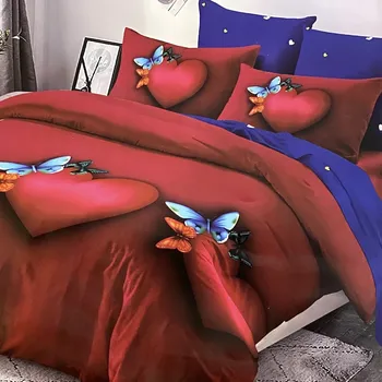 Povlečení Numberoplus Bavlněné povlečení na dvoulůžko + prostěradlo ZDARMA - Červené srdce