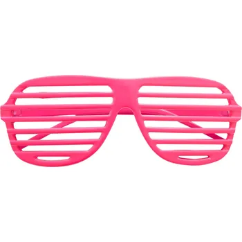 Karnevalový doplněk Neonově růžové mřížkované brýle