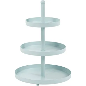 Etažér třípatrový nerez 35 cm pastelová modrá HT-24500468modr