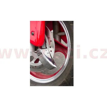 Zabezpečení motocyklu zámek kotoučové brzdy, TOKOZ - ČR (integrovaný alarm, chromový) 29453CHROM