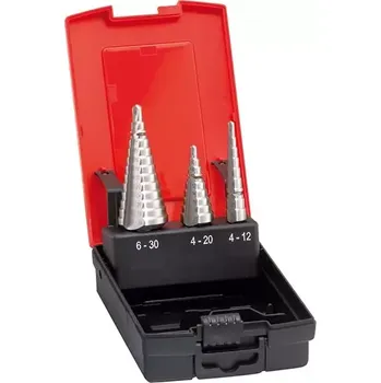 Vrták Sada stupňovitých vrtáků HSS 4-12/12-20/20-30mm FORMAT
