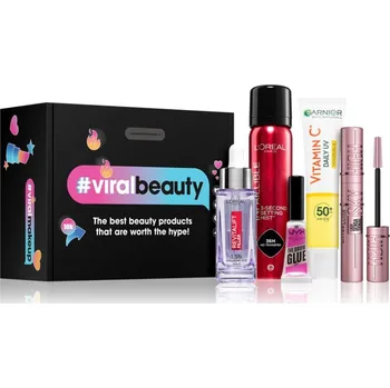 Make-up L’Oréal Paris #viralbeauty MAYBELLINE NEW YORK Lash Sensational Sky High objemová a prodlužující řasenka 7.2 ml + Garnier Skin Naturals Vitamin C Invisible rozjasňující fluid SPF 50+ 40 ml + L’Oréal Paris Infaillible 36H fixační sprej na make-up 75 ml + N