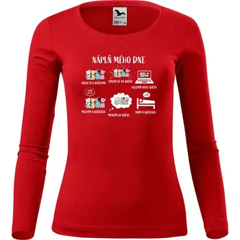Dámské tričko DOBRÝ TRIKO Dámské bavlněné triko Náplň dne Velikost: M, Barva: Červená