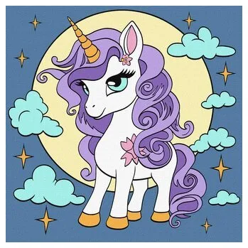 Set školních potřeb Malowanie po numerach- Wróżkowy jednorożec 25x25cm