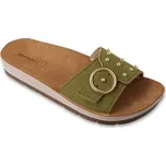 158D271 37 - INBLU dámské kožené pantofle khaki 158D271_39