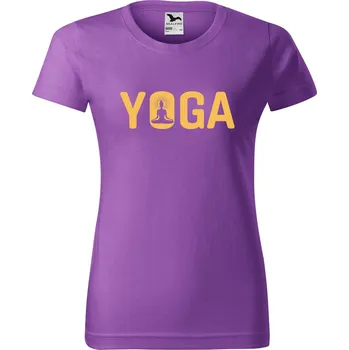 Dámské tričko DOBRÝ TRIKO Dámské tričko s potiskem Yoga Barva: Fialová, Velikost: XS