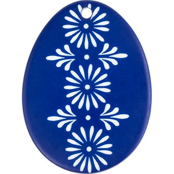 Velikonoční dekorace Dekorace vajíčko modrá - 35x25 mm