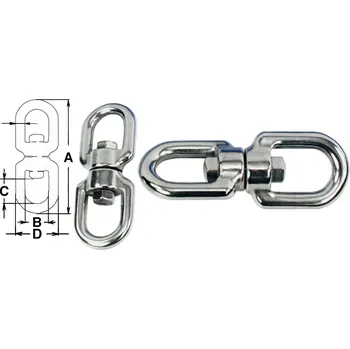 karabina Star Brite Nerezové otočné dvojité oko Varianta: průměr 5mm