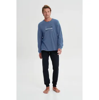 Pánské pyžamo Vamp Pánské bavlněné pyžamo s manžetami 21972