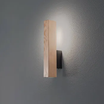 Lampička TK Lighting LED nástěnné svítidlo Teo, borovice, 31 cm, 3000 K - Nástěnná připojovací skříňka – výška 10 cm čelist, černá LED 3 W celkem - Doprava zdarma