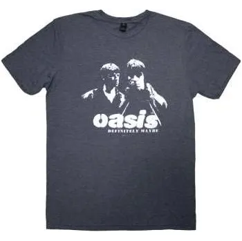 Merch Oasis: Oasis Unisex T-shirt: Definitely Maybe Photo Stencil (navy Blue) (medium) M