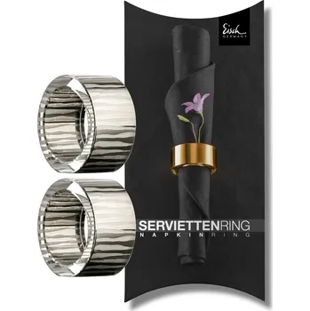 Kroužek na ubrousek EISCH ELIOR – Sada 2 kroužků na ubrousky, platina