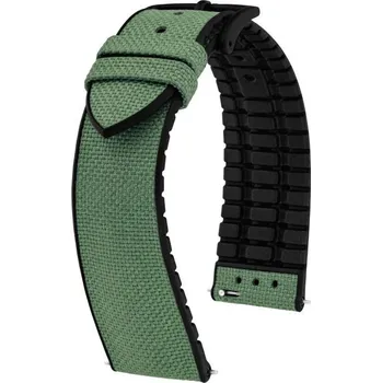 Módní doplněk Textilní řemínek Hirsch Arne L 0925090045-5, zelený, textil/přírodní kaučuk, délka L, Quick Release