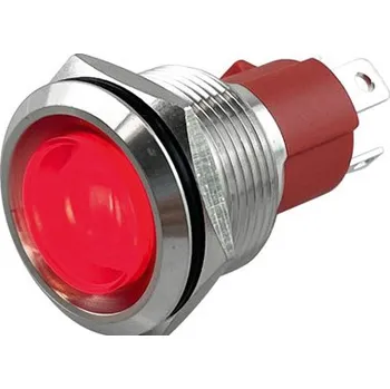 vypínač NUTICHE Vypínač nerezový 12V IP65 LED barva: červená, Funkce: (ON)-OFF