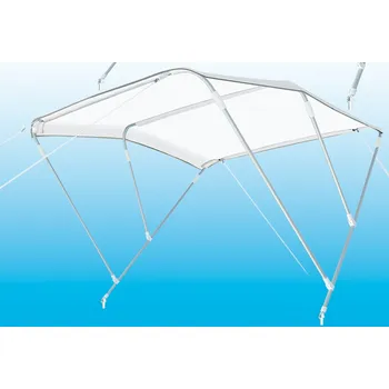 Stříška nad vchodové dveře Favorite Bimini RIMINI sluneční stříška se 3 vzpěrami bílá Varianta: šířka 200 cm, délka 180 cm, výška 140 cm