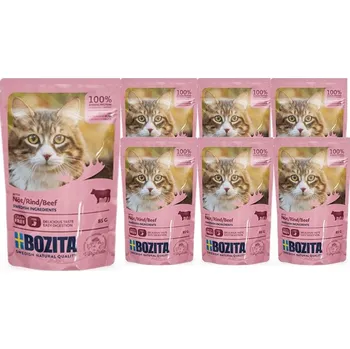 Krmivo pro kočku BOZITA Kousky v omáčce s hovězím masem (sáček) 12x85g