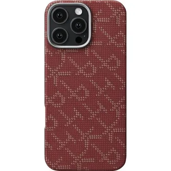 Pouzdro na mobilní telefon Pitaka Tactile Woven Case PTK Red Gold iPhone 16 Pro KI1602PTK