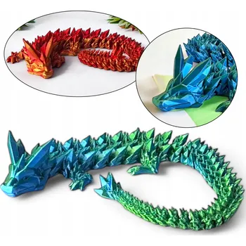Figurka Drak 3D figurka draka, křišťálový drak, 35 cm, dekorace do pokoje