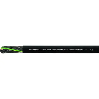elektrický kabel Helukabel JZ-500 Black 10382 řídicí kabel 4 G 6 mm², 100 m, černá (RAL 9005)