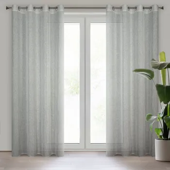 Závěs KENDAL z látky se strukturou jemné síťky protkávané stříbrnou nití 140 x 250 cm