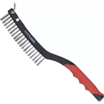 Drátěný kartáč drátěný kartáč 3řady +škrabka nerezový 340mm - Drátěný kartáč se škrabkou - nerez