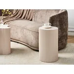 Odkládací stolek krémově bílý MDF ø 30 cm žebrovaný design moderní styl obývací pokoj Beliani