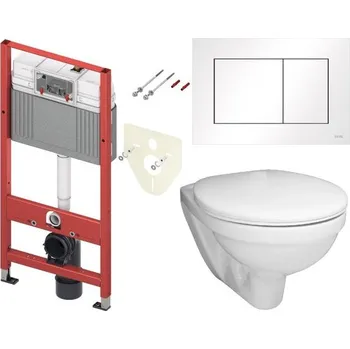 Tece Set modulu do sádrokartonu, EBS WC Boreal, sedátka a tlačítka, bílá