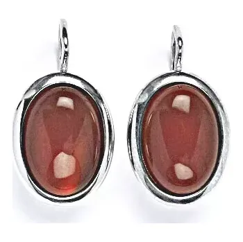 Náušnice Stříbrné náušnice přírodní karneol - NK1454 (Stříbrné náušnice s karneolem 14x10 mm)