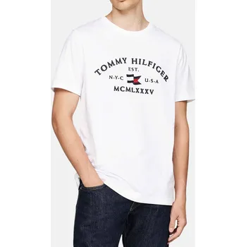 Pánské tričko Pánské bílé triko Tommy Hilfiger - Velikost L, Barva Bílá 56195 MW0MW36454
